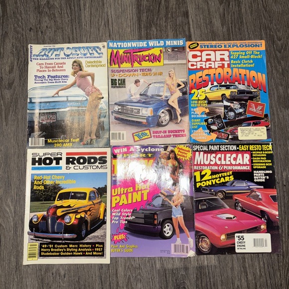 Other - Vintage Car Magazine Lot of 6 Hot Rod Car Craft Muscle Car Review Mini Truck Vtg